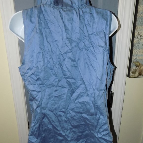 Ann Taylor Petite Blue Blouse Top Sleeveless 14P - Picture 3 of 3